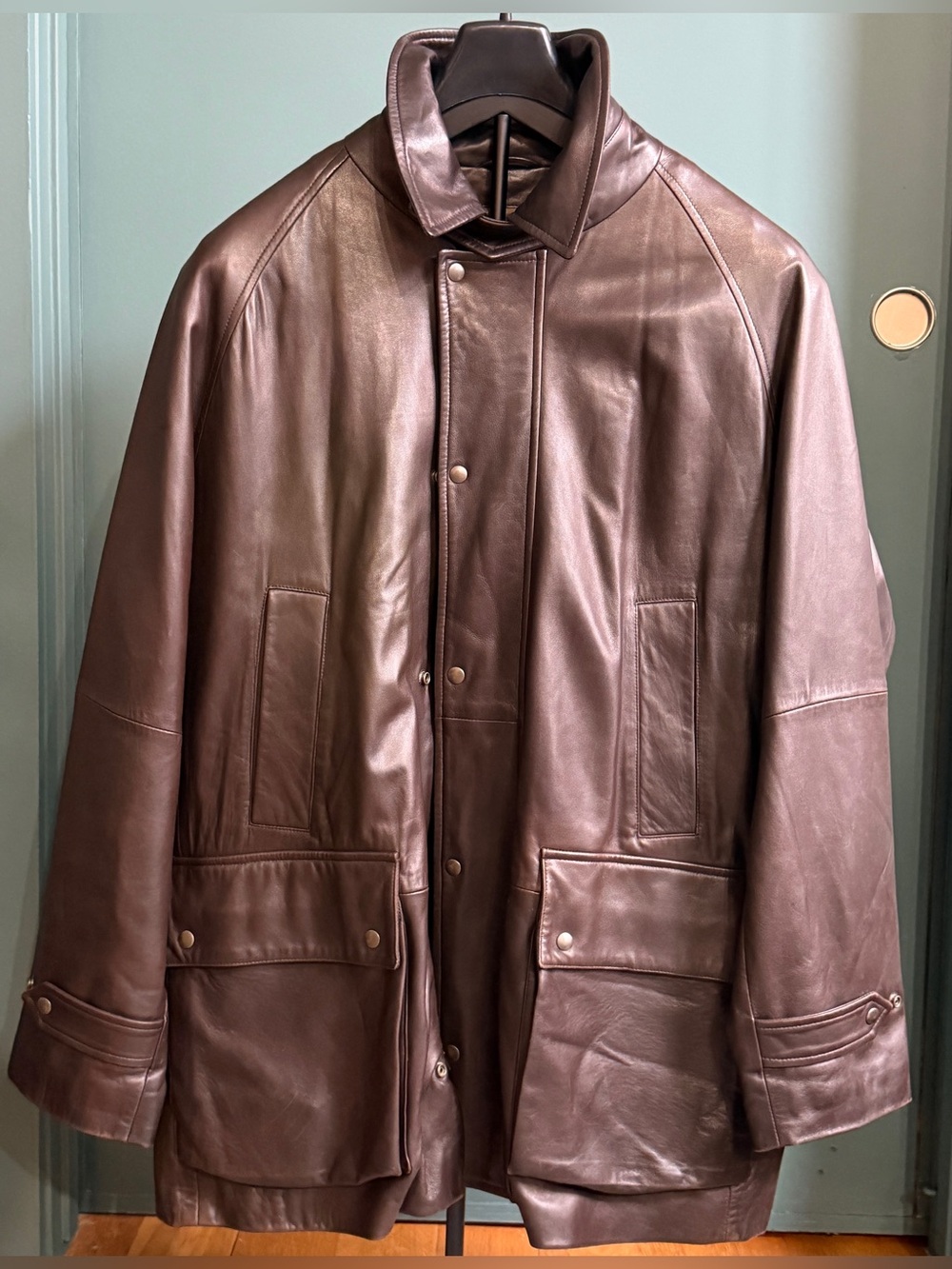 RALPH LAUREN PURPLE LABEL Soft Lamb Leather w Removable Cashmere Liner Jacket XL